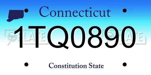 1TQ0890 Connecticut License Plate