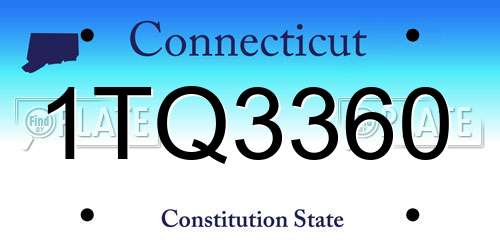 1TQ3360 Connecticut License Plate