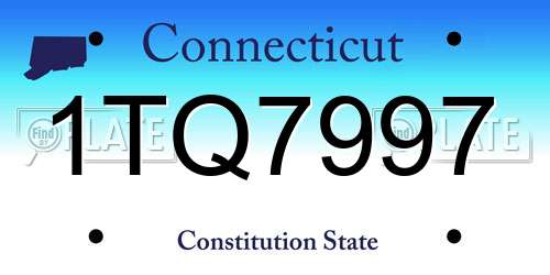 1TQ7997 Connecticut License Plate