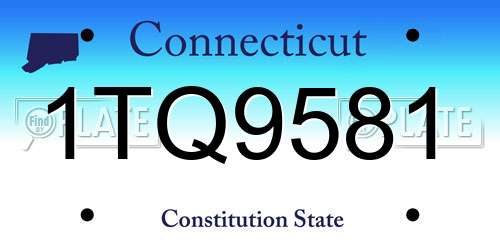 1TQ9581 Connecticut License Plate