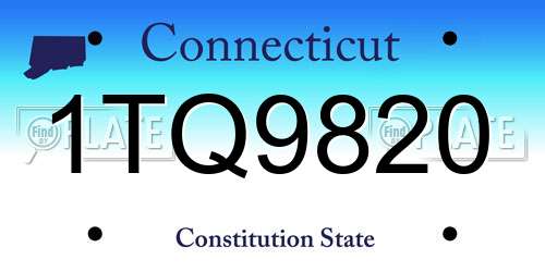 1TQ9820 Connecticut License Plate