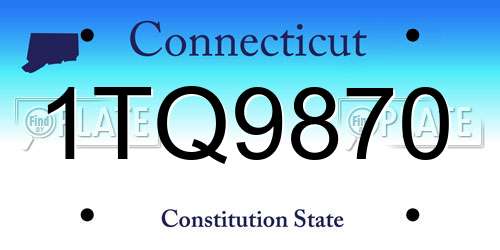 1TQ9870 Connecticut License Plate