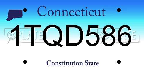 1TQD586 Connecticut License Plate