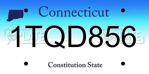 1TQD856 Connecticut License Plate