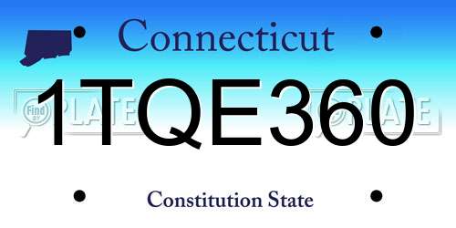 1TQE360 Connecticut License Plate