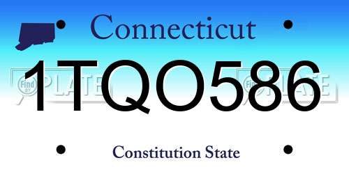 1TQO586 Connecticut License Plate