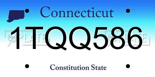 1TQQ586 Connecticut License Plate