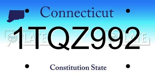 1TQZ992 Connecticut License Plate