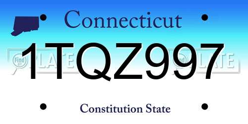 1TQZ997 Connecticut License Plate