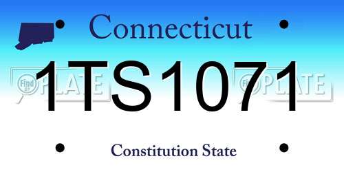 1TS1071 Connecticut License Plate