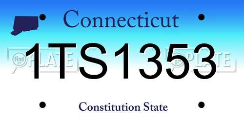 1TS1353 Connecticut License Plate