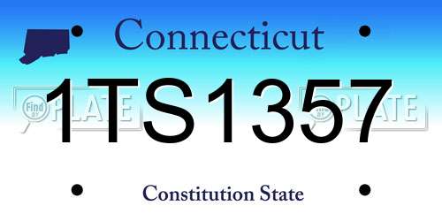 1TS1357 Connecticut License Plate