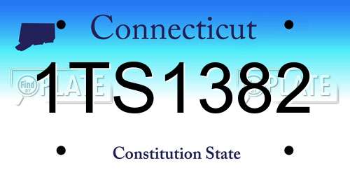 1TS1382 Connecticut License Plate