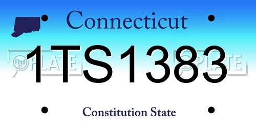 1TS1383 Connecticut License Plate