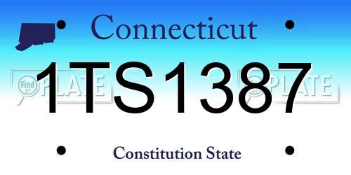1TS1387 Connecticut License Plate