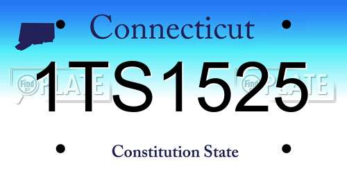 1TS1525 Connecticut License Plate