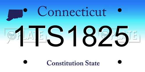 1TS1825 Connecticut License Plate