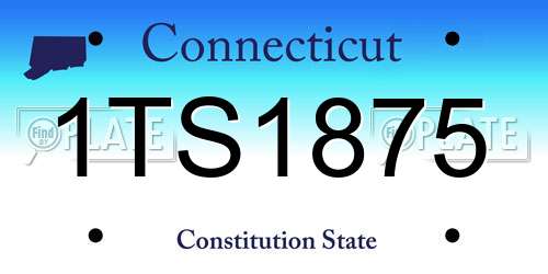 1TS1875 Connecticut License Plate