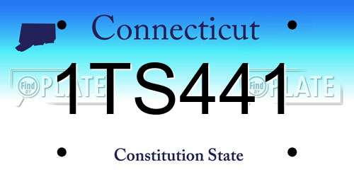 1TS441 Connecticut License Plate