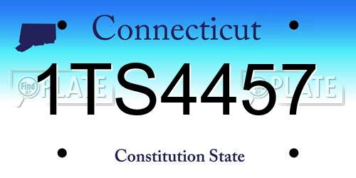 1TS4457 Connecticut License Plate