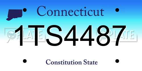 1TS4487 Connecticut License Plate