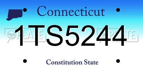 1TS5244 Connecticut License Plate