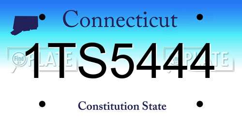 1TS5444 Connecticut License Plate