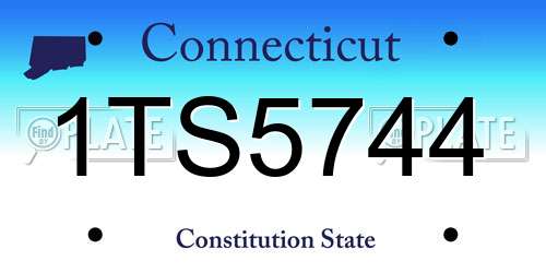1TS5744 Connecticut License Plate