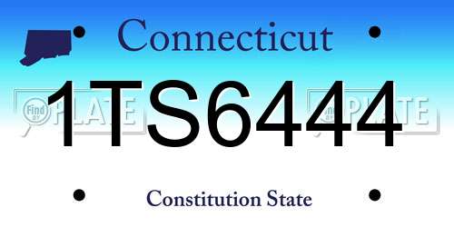 1TS6444 Connecticut License Plate