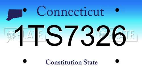 1TS7326 Connecticut License Plate