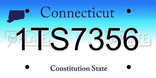 1TS7356 Connecticut License Plate