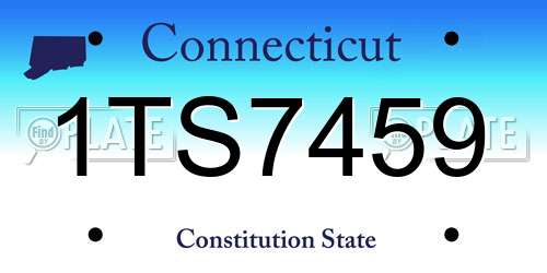 1TS7459 Connecticut License Plate