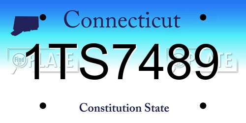1TS7489 Connecticut License Plate