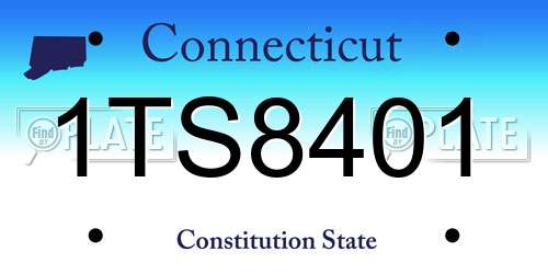 1TS8401 Connecticut License Plate