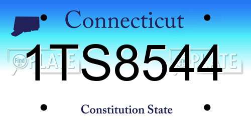 1TS8544 Connecticut License Plate