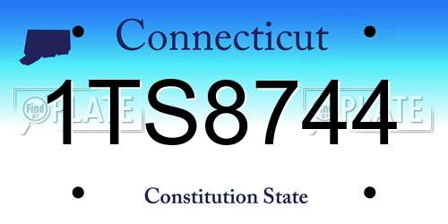 1TS8744 Connecticut License Plate