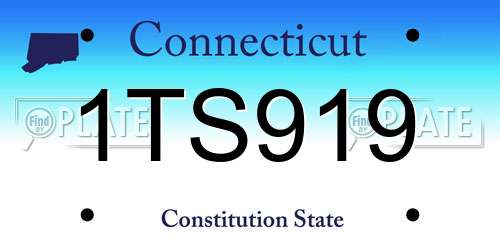 1TS919 Connecticut License Plate