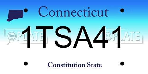 1TSA41 Connecticut License Plate