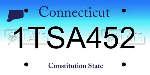 1TSA452 Connecticut License Plate