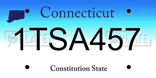 1TSA457 Connecticut License Plate