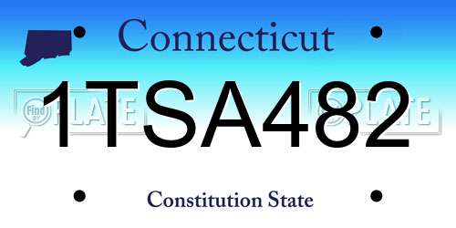 1TSA482 Connecticut License Plate
