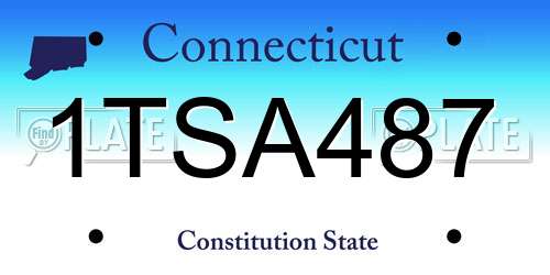 1TSA487 Connecticut License Plate