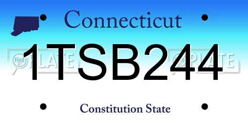 1TSB244 Connecticut License Plate
