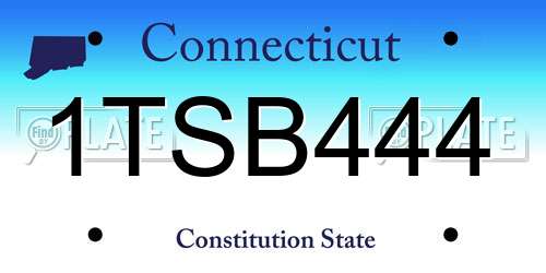 1TSB444 Connecticut License Plate