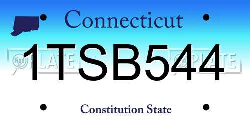 1TSB544 Connecticut License Plate