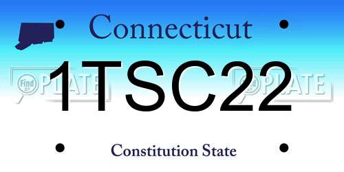 1TSC22 Connecticut License Plate