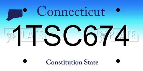 1TSC674 Connecticut License Plate
