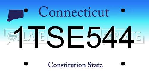 1TSE544 Connecticut License Plate