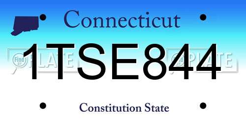 1TSE844 Connecticut License Plate