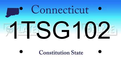 1TSG102 Connecticut License Plate
